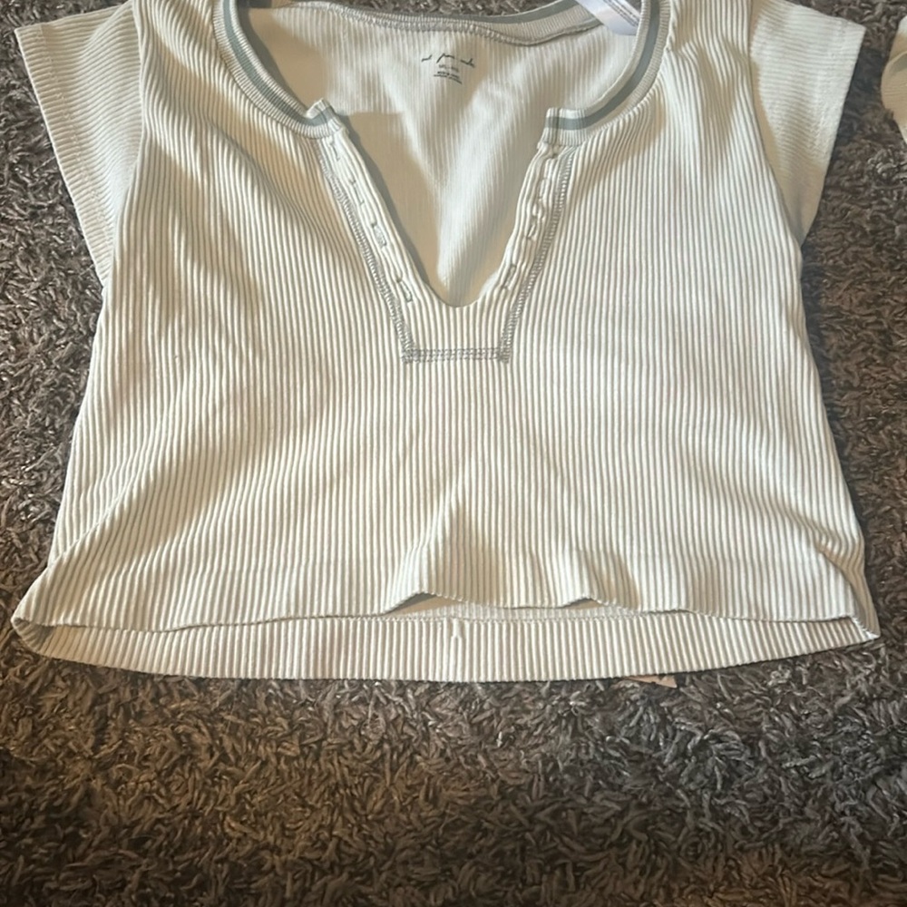 Urban Outfitters White Ribbed Crop Top